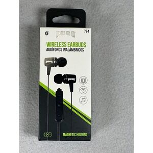 PUGS 794 Wireless Bluetooth Earbuds Black Magnetic Ear Pieces Microphone